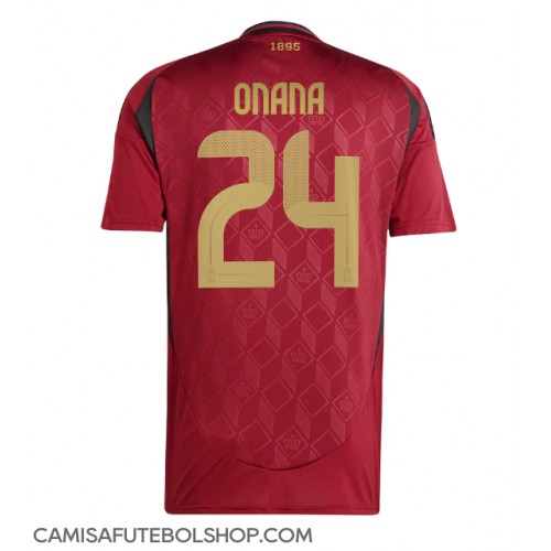 Camisa de time de futebol Bélgica Amadou Onana #24 Replicas 1º Equipamento Europeu 2024 Manga Curta